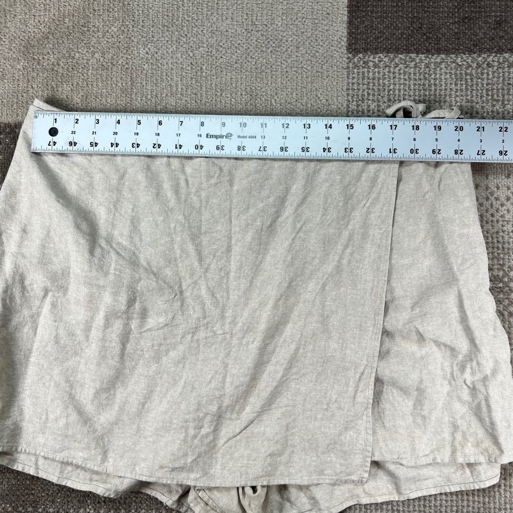 Old Navy Womens 2X Linen Blend Wrap Skort Beige Neutral Coastal‎ Summer Casual - Picture 6 of 10